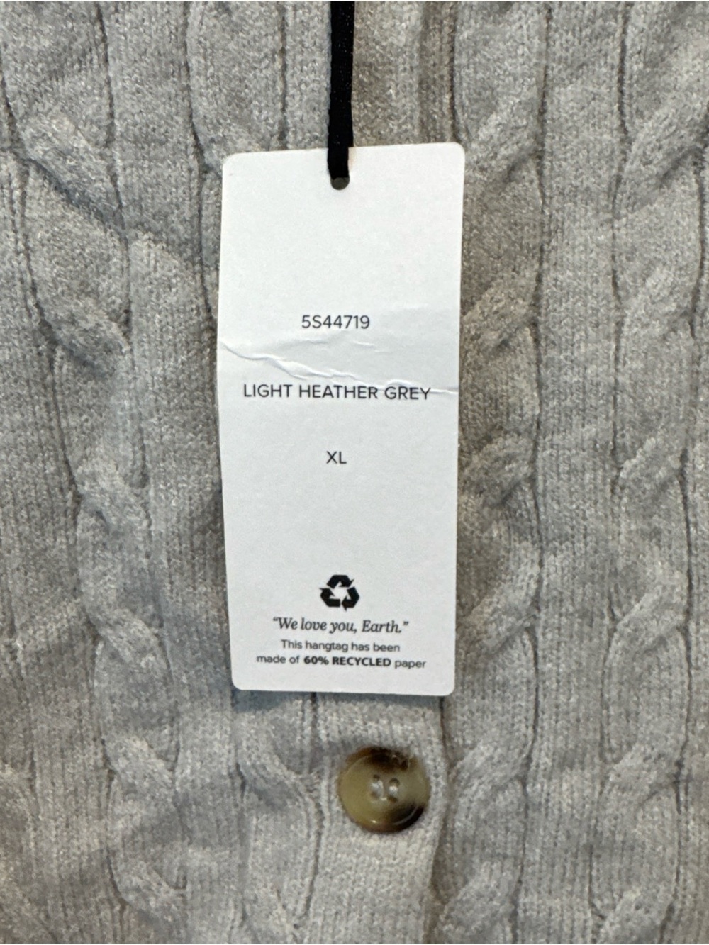 NWT Pink Rose Women’s Grey Cable Knit Button-Up Cardigan Sweater Crew Neck XL - Picture 4 of 6